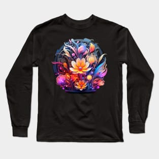 fluorescent floral Long Sleeve T-Shirt